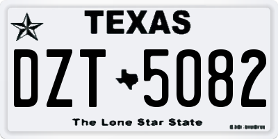 TX license plate DZT5082