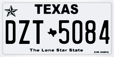 TX license plate DZT5084
