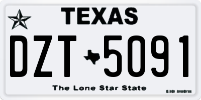 TX license plate DZT5091