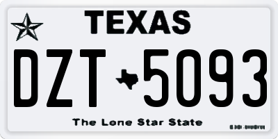 TX license plate DZT5093