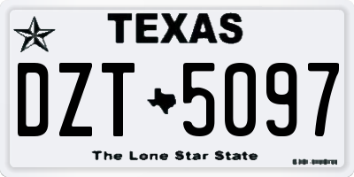 TX license plate DZT5097