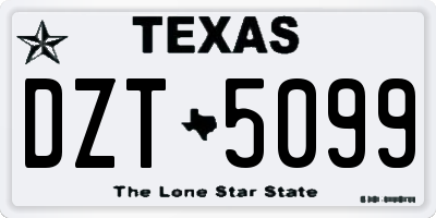 TX license plate DZT5099