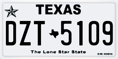TX license plate DZT5109