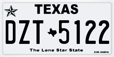 TX license plate DZT5122
