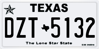 TX license plate DZT5132