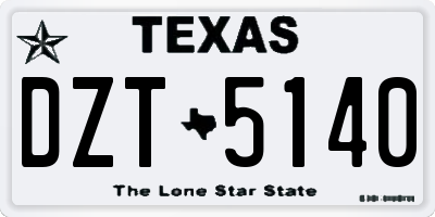 TX license plate DZT5140