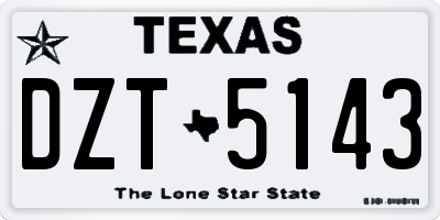 TX license plate DZT5143