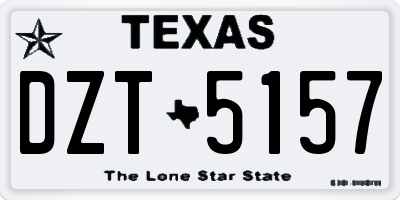 TX license plate DZT5157
