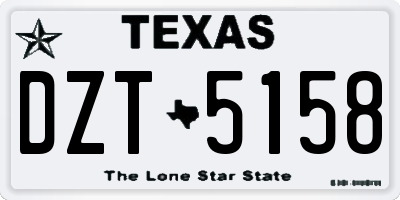 TX license plate DZT5158