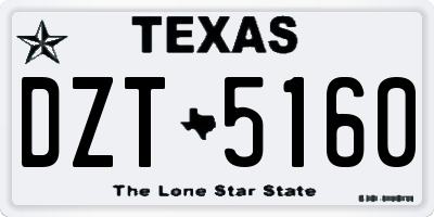 TX license plate DZT5160