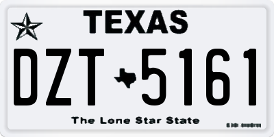 TX license plate DZT5161
