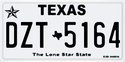 TX license plate DZT5164