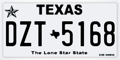 TX license plate DZT5168