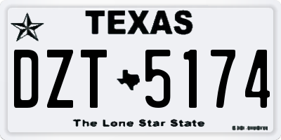 TX license plate DZT5174