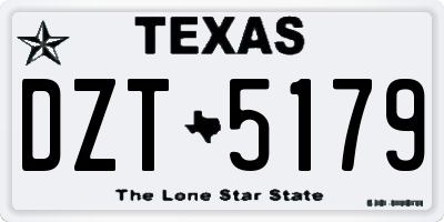 TX license plate DZT5179