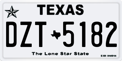 TX license plate DZT5182