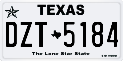 TX license plate DZT5184