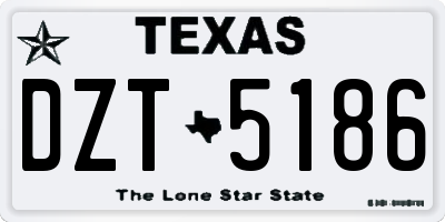 TX license plate DZT5186