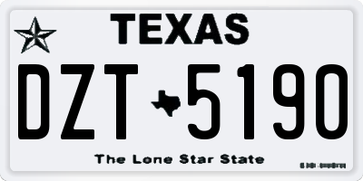 TX license plate DZT5190