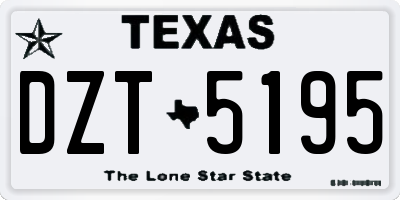 TX license plate DZT5195