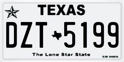TX license plate DZT5199
