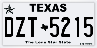 TX license plate DZT5215