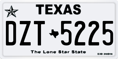 TX license plate DZT5225