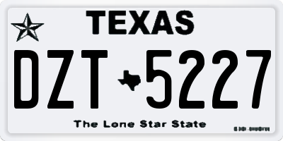 TX license plate DZT5227