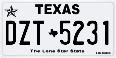 TX license plate DZT5231