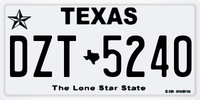 TX license plate DZT5240