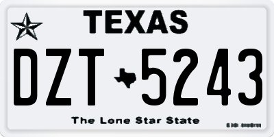 TX license plate DZT5243
