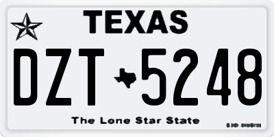 TX license plate DZT5248