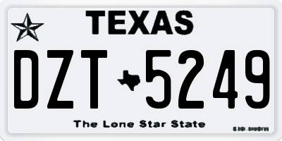 TX license plate DZT5249