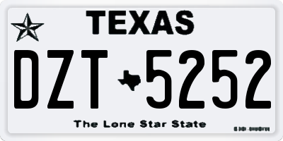 TX license plate DZT5252