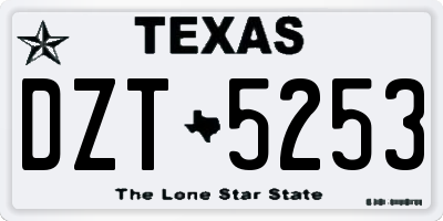 TX license plate DZT5253