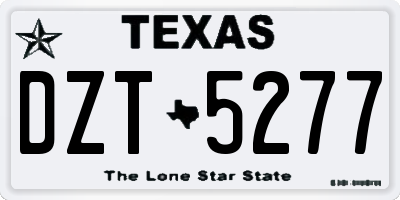 TX license plate DZT5277