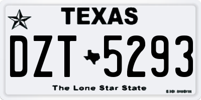 TX license plate DZT5293