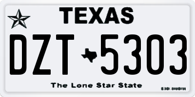 TX license plate DZT5303