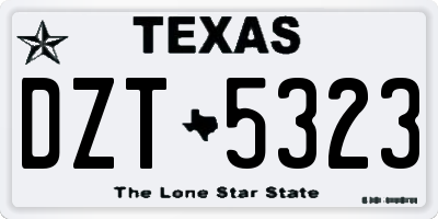 TX license plate DZT5323