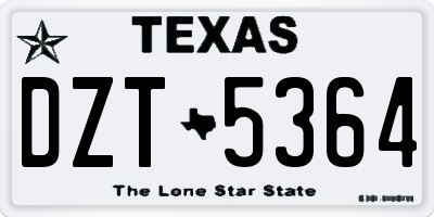 TX license plate DZT5364