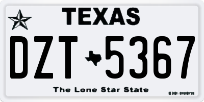 TX license plate DZT5367
