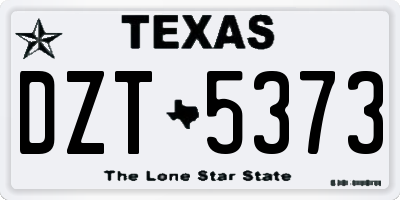 TX license plate DZT5373