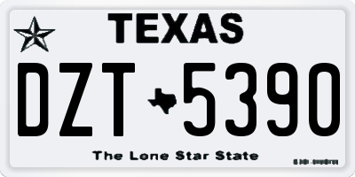 TX license plate DZT5390