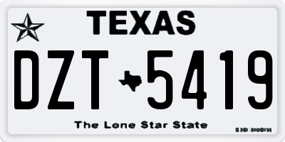 TX license plate DZT5419
