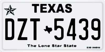 TX license plate DZT5439