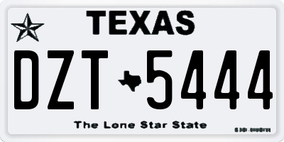 TX license plate DZT5444
