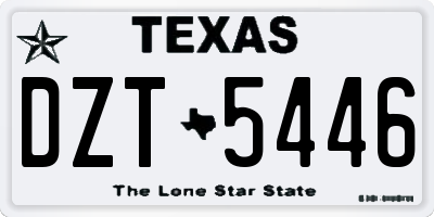 TX license plate DZT5446