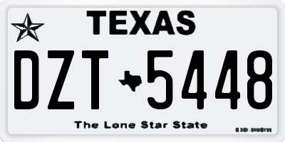 TX license plate DZT5448