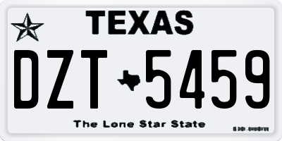 TX license plate DZT5459