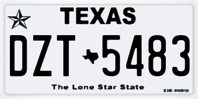 TX license plate DZT5483